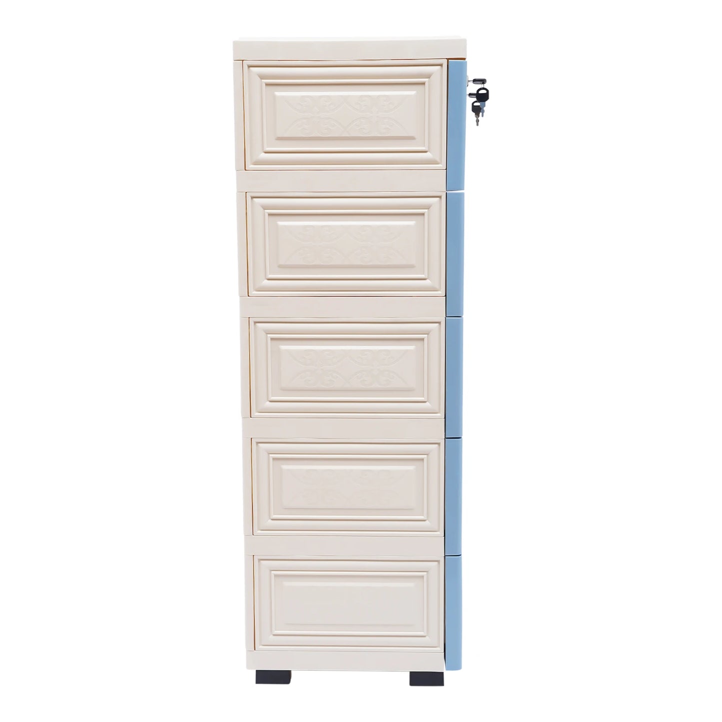 Ljustra 6 Drawer Plastic Cabinet with Wheels and Lock for Organizing
