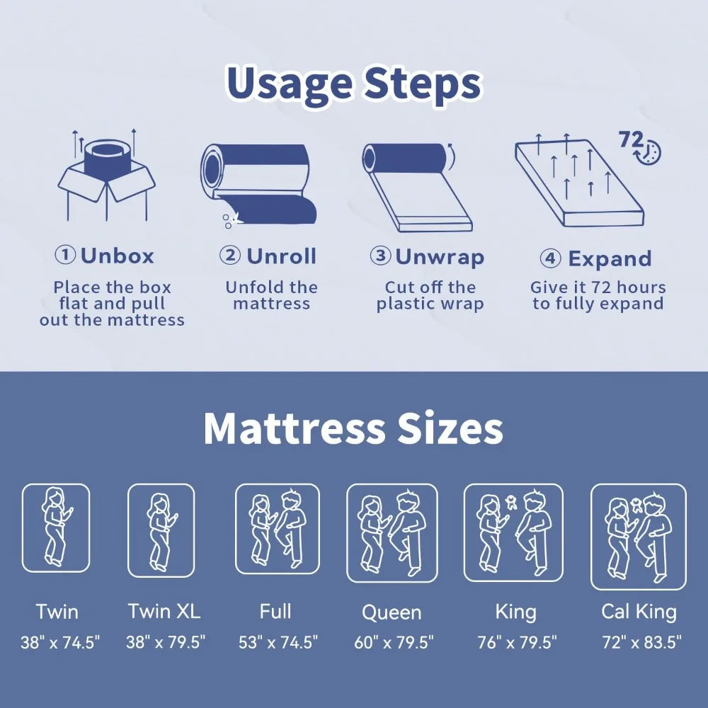 Ljustra Twin Size 10 Inch Hybrid Mattress Memory Foam Pocket Springs