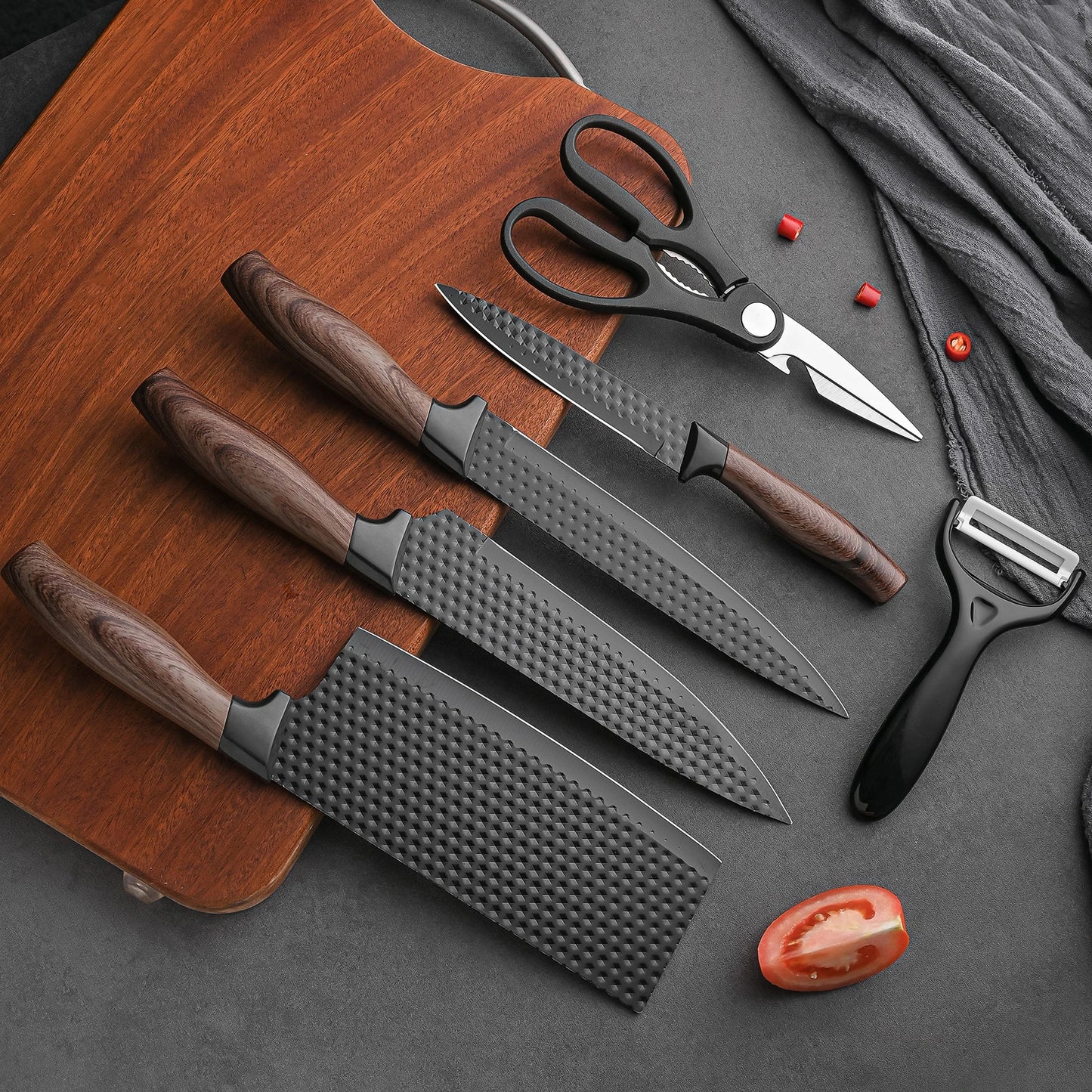 Ljustra Professional 6-Piece Kitchen Knife Set High Carbon Stainless Steel