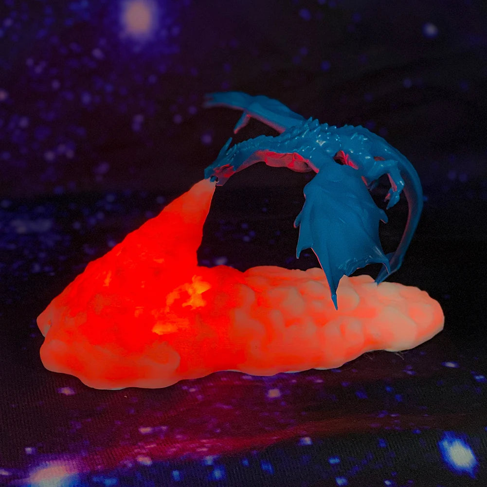 3D Printed LED Dragon Night Light Kids Bedroom Living Room Lamp