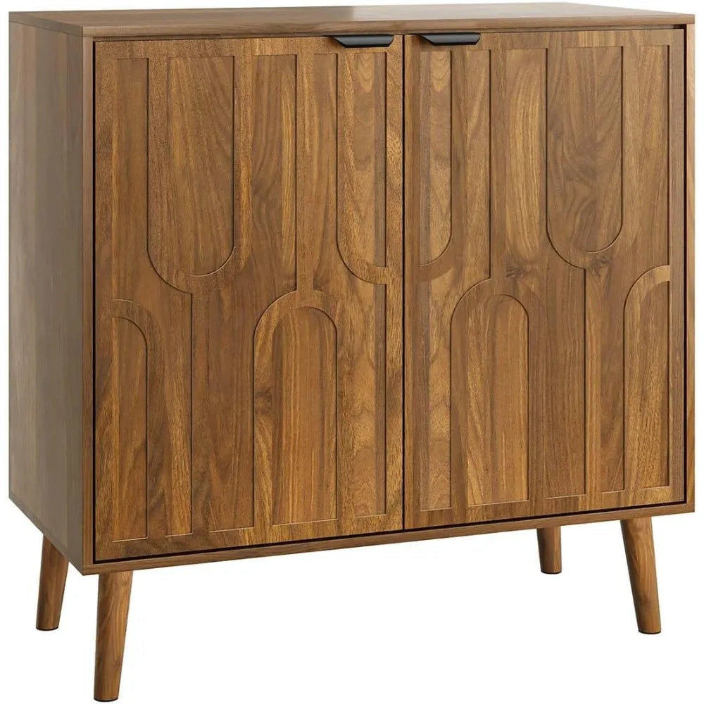 Mid Century Modern Sideboard Buffet Cabinet Adjustable Shelves Storage