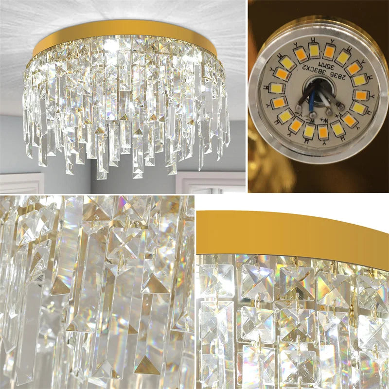 Drop Crystal Pendant Light Chandelier Ceiling Lamp for Dining Room