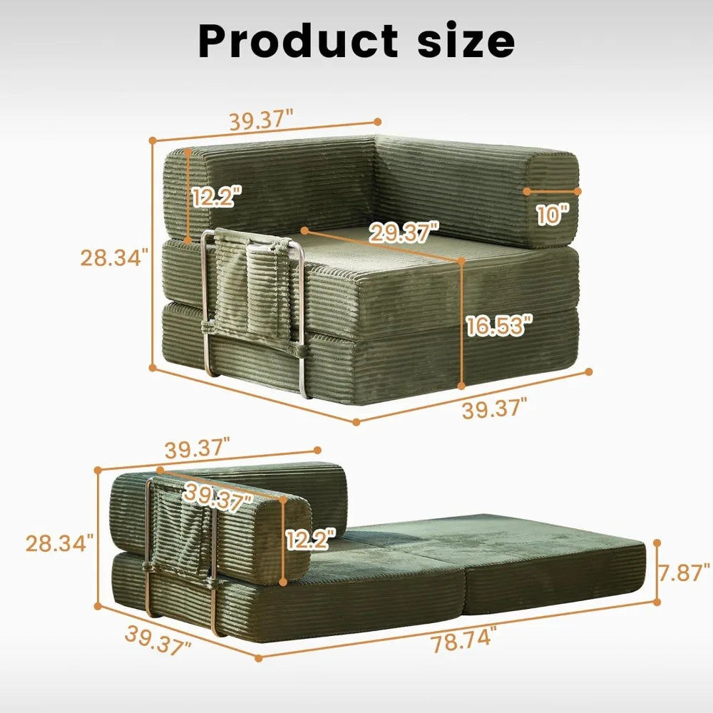 Ljustra Folding Sofa Bed Convertible Couch King Size Modular Lounge