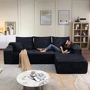 107 Inch Modular Sectional Sofa L Shaped Cloud Couch for Living Room
