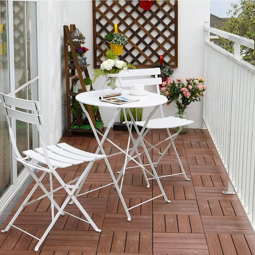 3-Piece Folding Bistro Set Outdoor Indoor Garden Patio Chairs Table