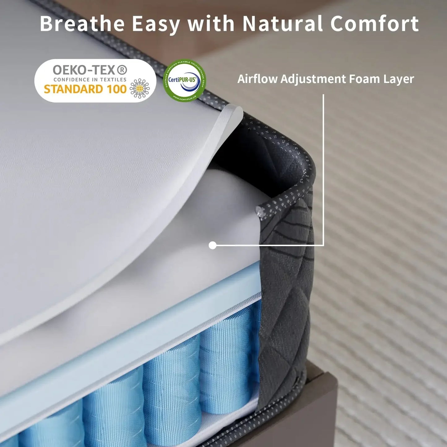 Ljustra Queen Mattress 10 Inch Hybrid Cooling Gel Memory Foam