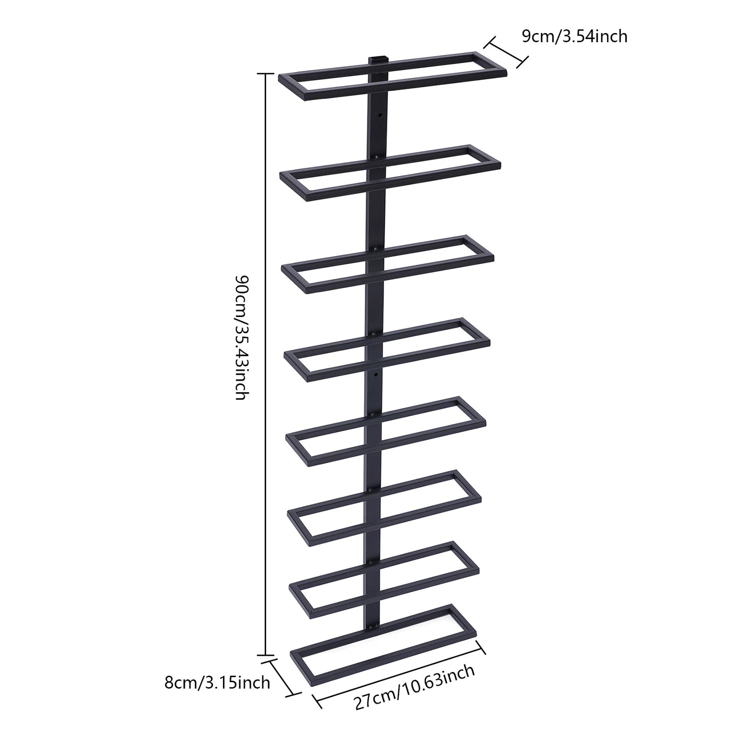 Wall Mounted Iron Wine Rack for 8 Bottles Stylish Storage Display