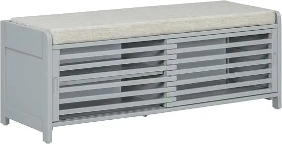 Entry Storage Bench Shoe Rack with Cushioned Seat and Drawers