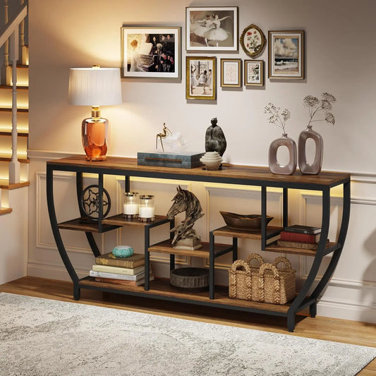 Sofa Table with Storage Console Table for Living Room Entryway TV Stand