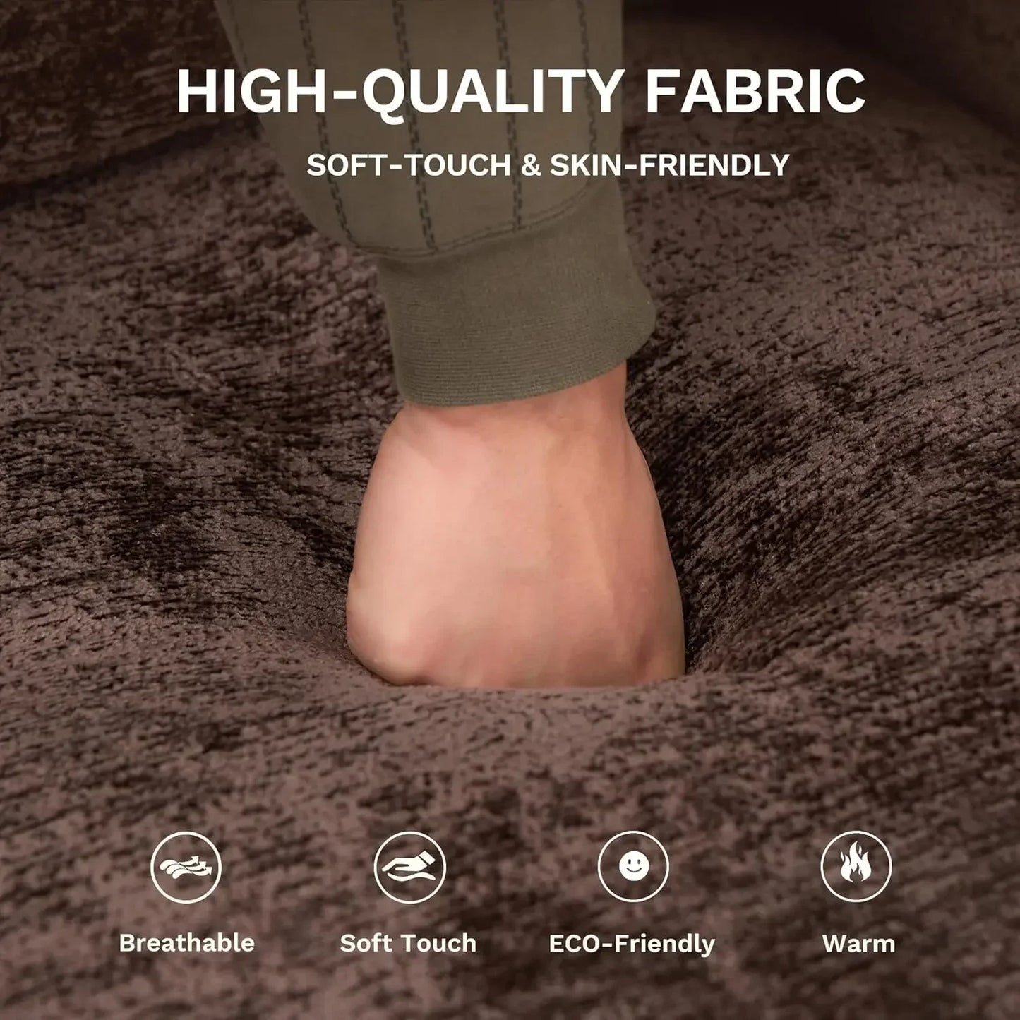 Ljustra 118 Inch U Shaped Sectional Sofa Ottoman Side Table Brown