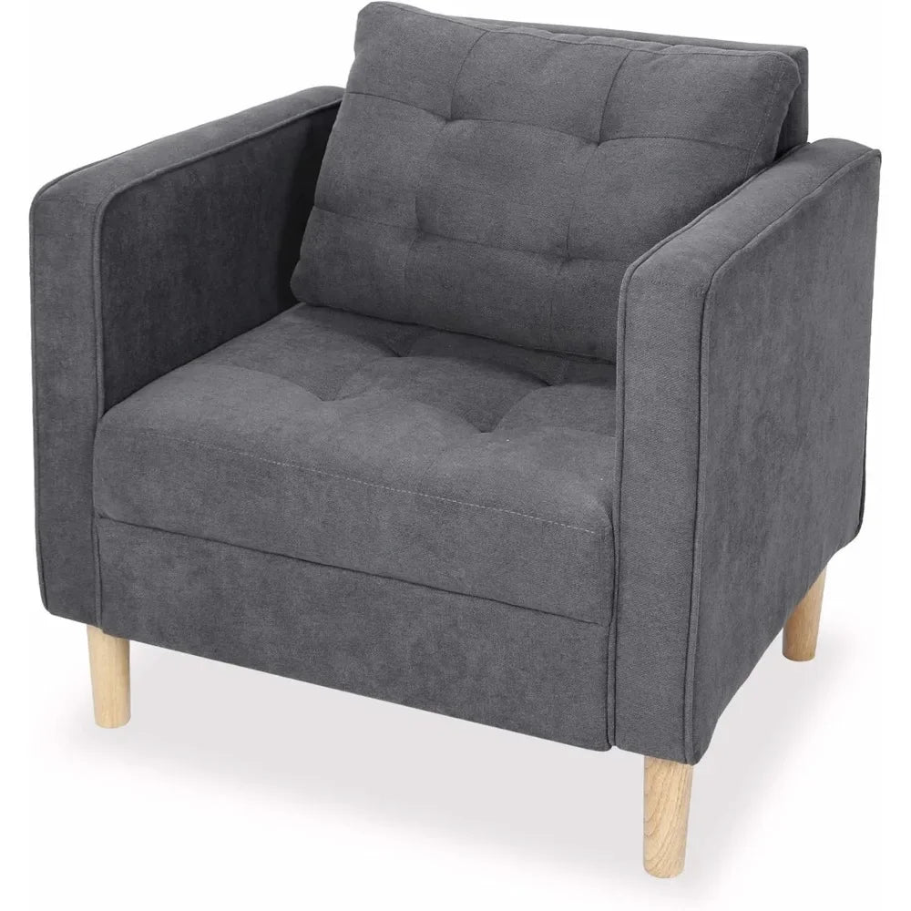 Mid Century Modern Upholstered Accent Chair Comfy Reading Armchair