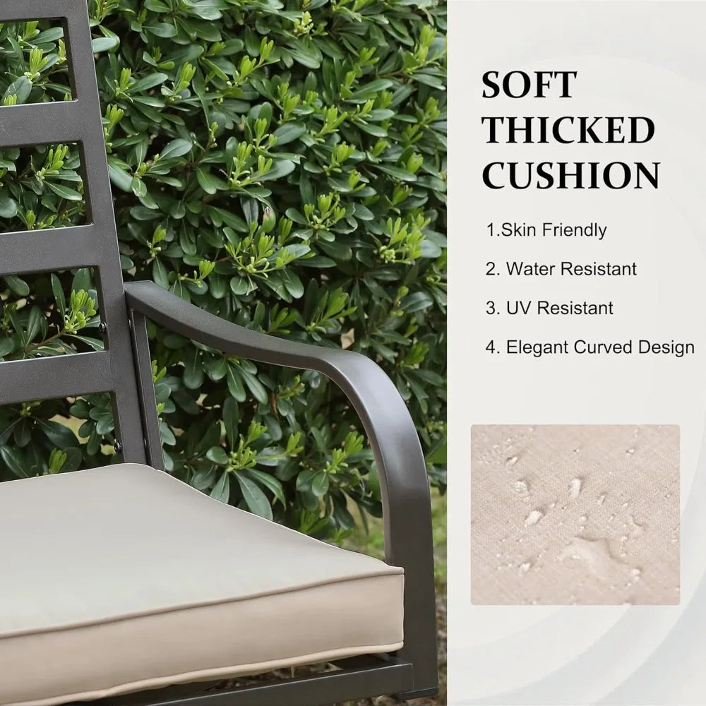 Heavy Duty Patio Swivel Chair Set of 2 Outdoor Dining Chairs