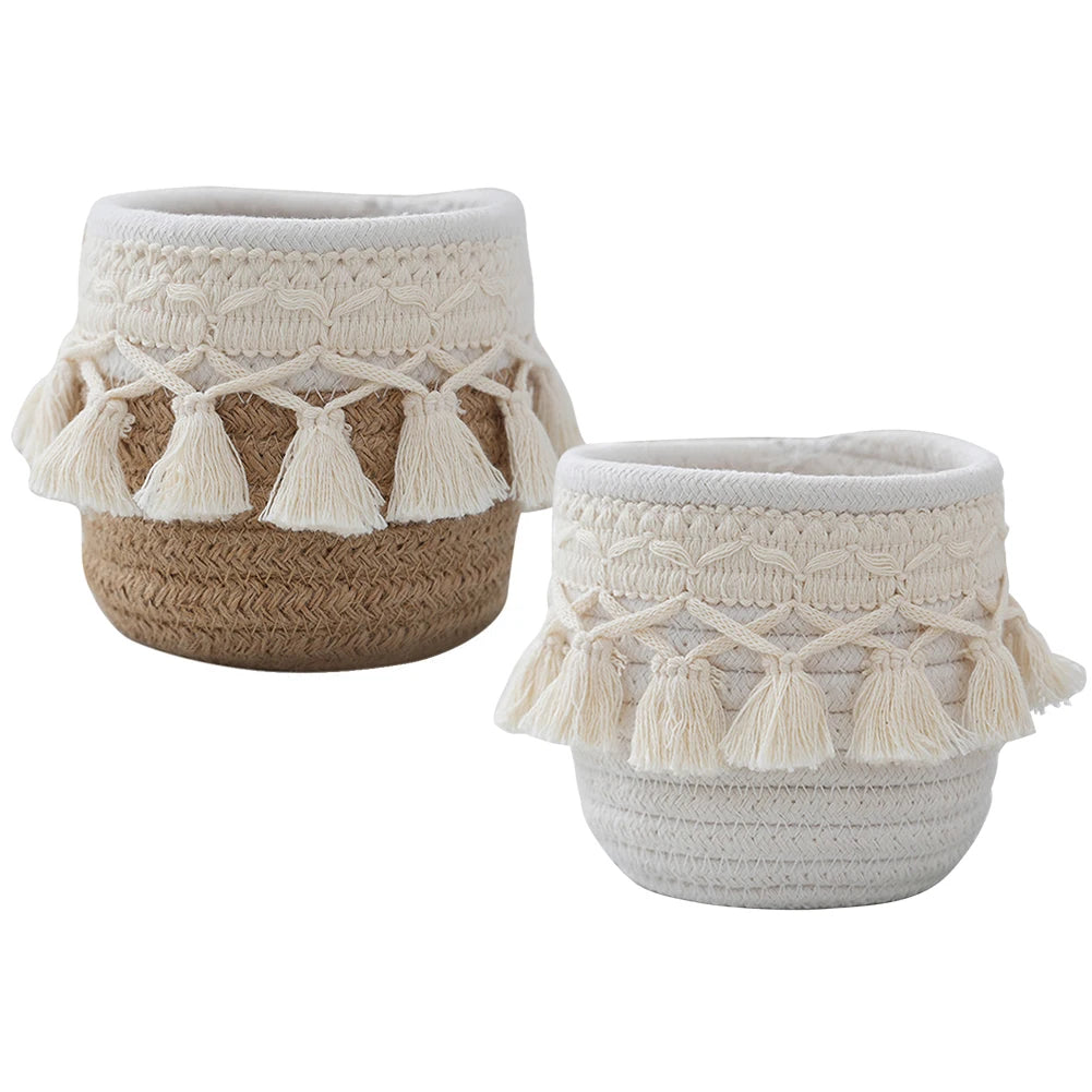 Mini Storage Basket Boho Decor Makeup Brush Holder Organizer