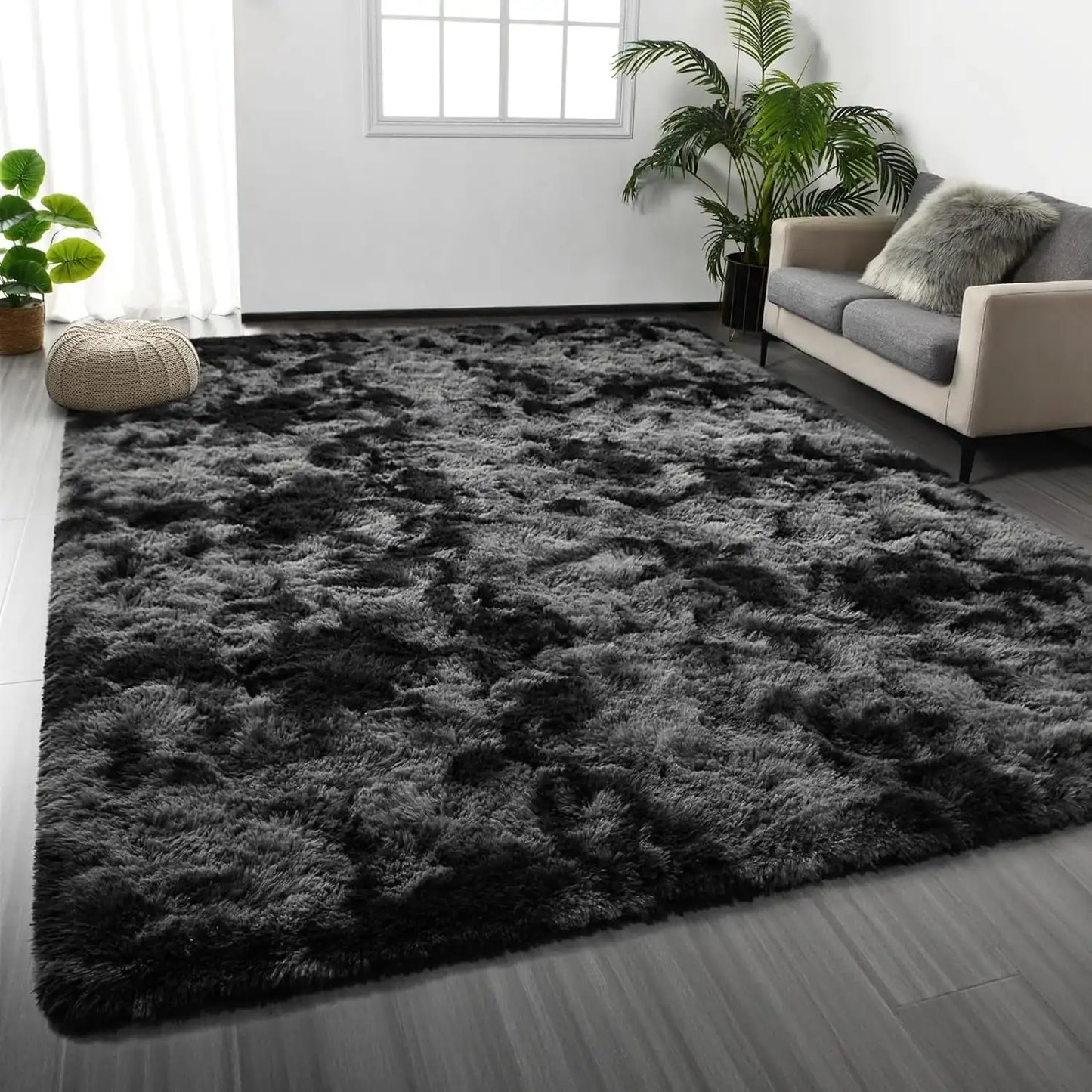 Ljustra Super Soft Plush Tie Dye Velvet Rug for Living Room Bedroom