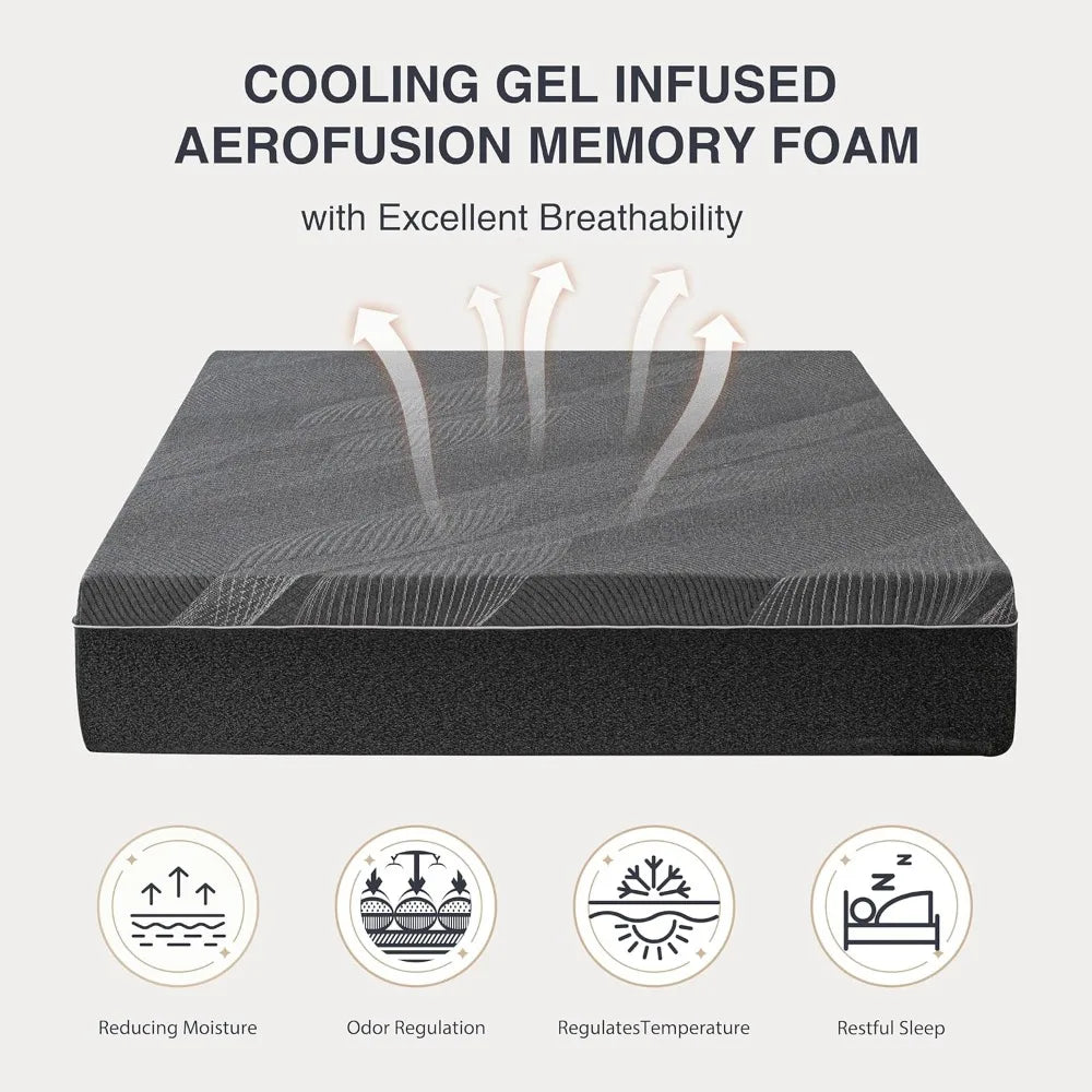Ljustra 12 Inch Queen Memory Foam Mattress Cooling & Comfortable