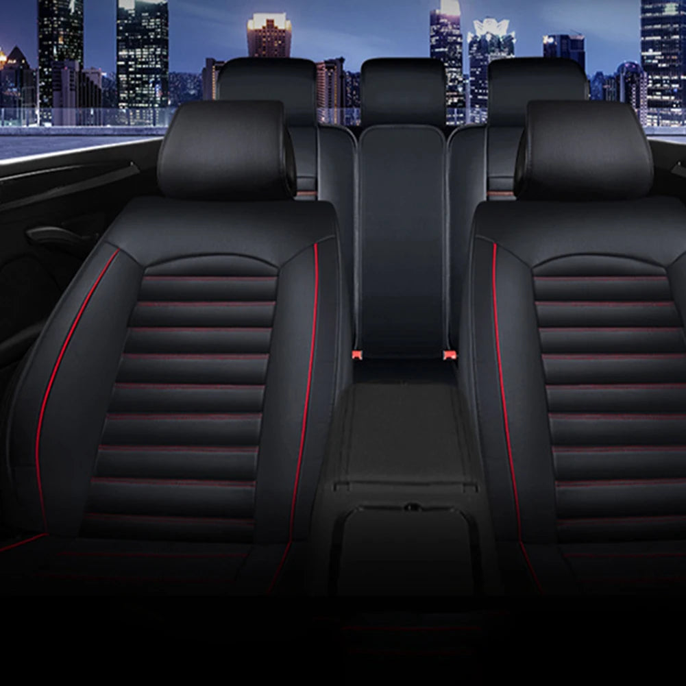 Full Set Leather Car Seat Covers Universal Breathable Vehicle Protection