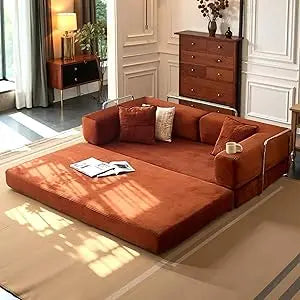 Ljustra 78.8" Modular Convertible Sofa Bed Floor Couch Armrests