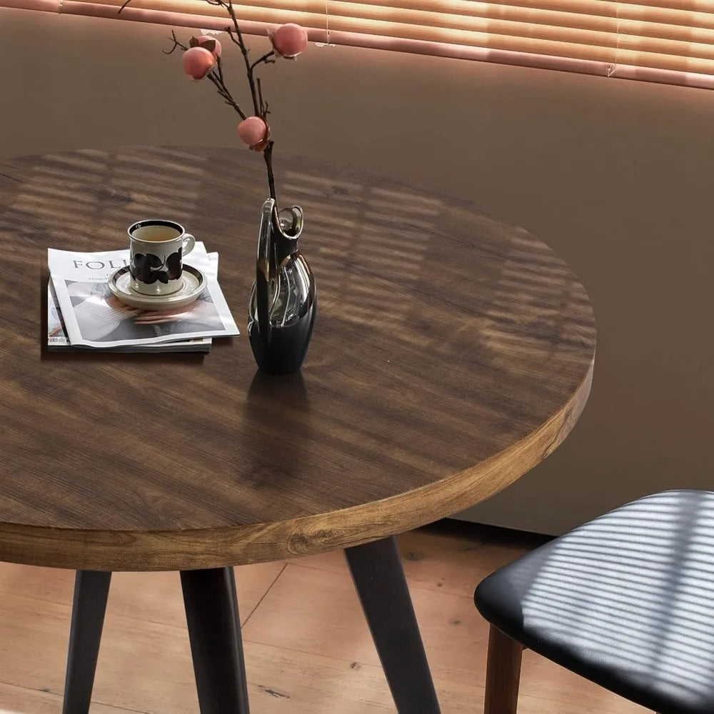 Round Small Dining Table for 2 Mid-Century Modern Kitchen Table