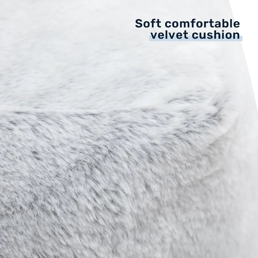 15 Inch Bean Bag Ottoman Pouf Memory Foam Footstool Accent Stool