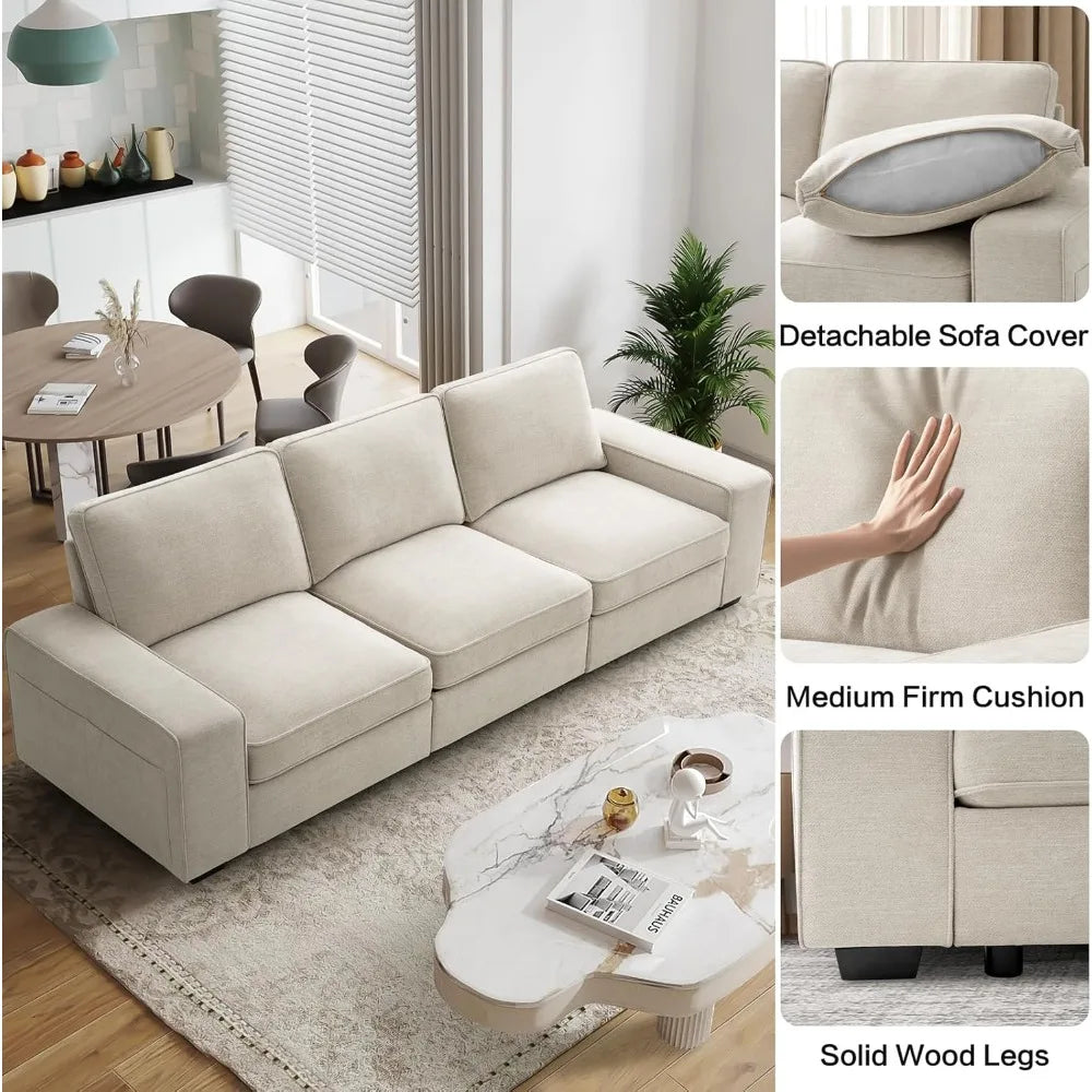 Ljustra 100.5" Modern Modular Sectional Sofa Couch Storage USB Port