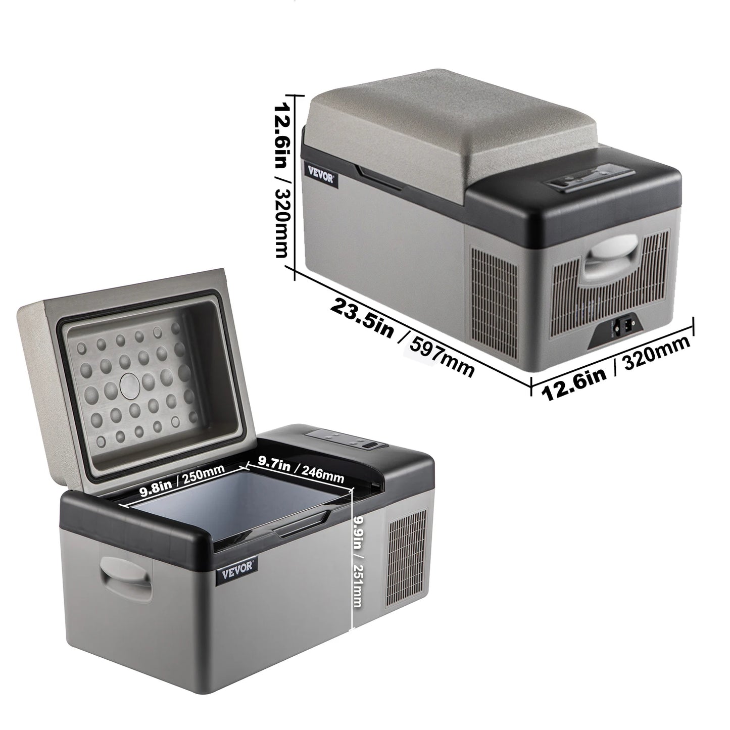 Ljustra 20L Portable Car Refrigerator Electric Cooler 12V 110V AC DC