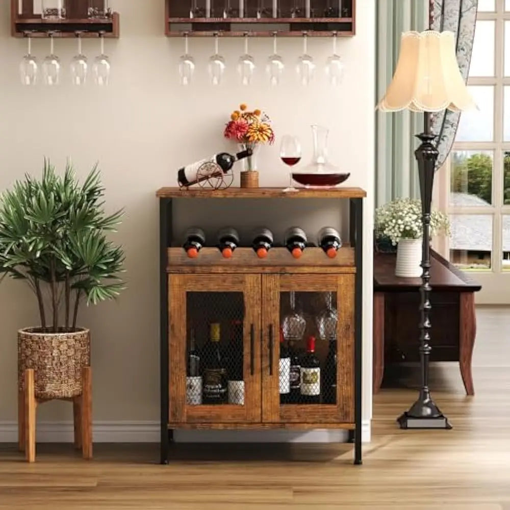 Wine Bar Rack Cabinet Detachable Wine Rack Coffee Bar Sideboard