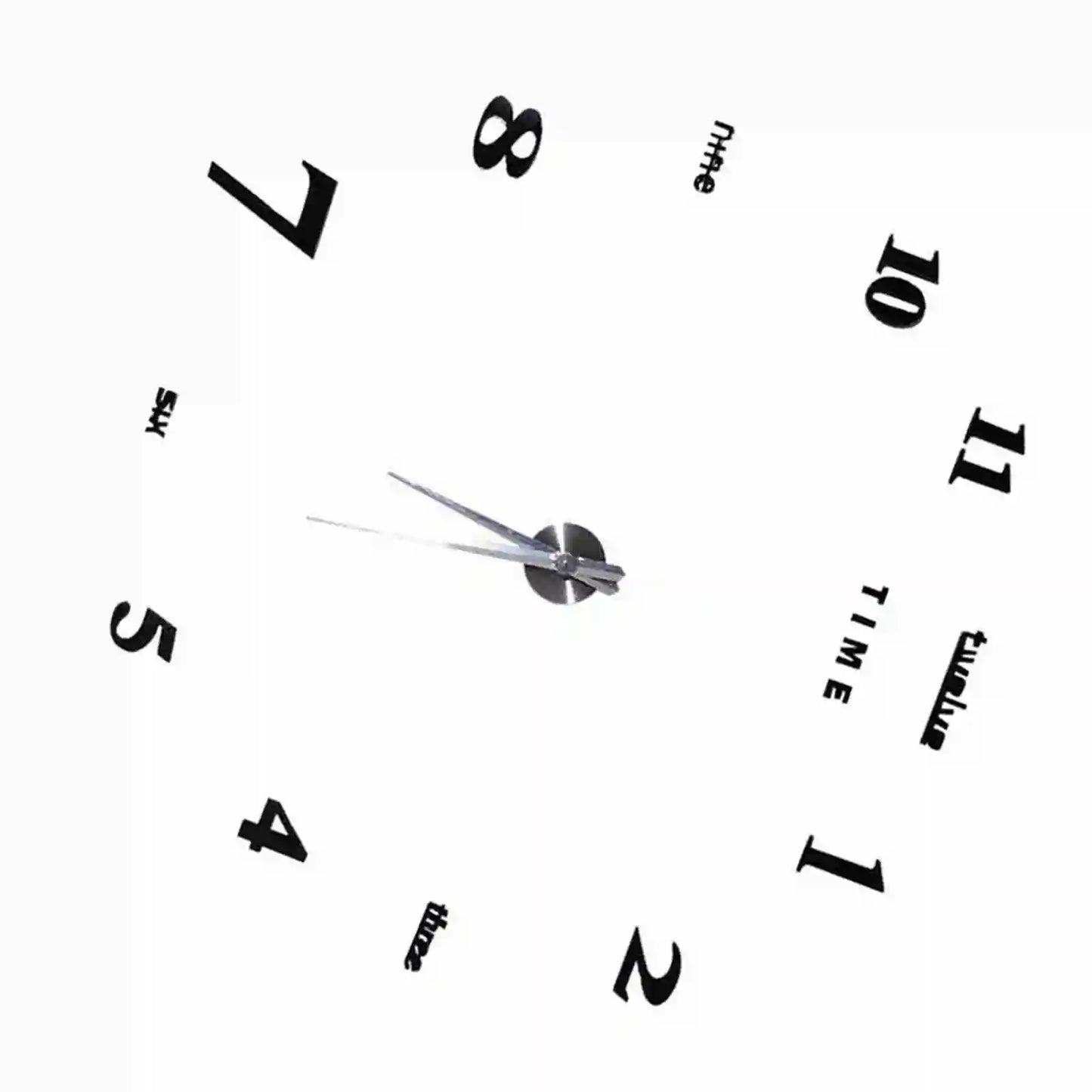 Modern DIY Large Wall Clock Kit 3D Mirror Surface Home Office Decor