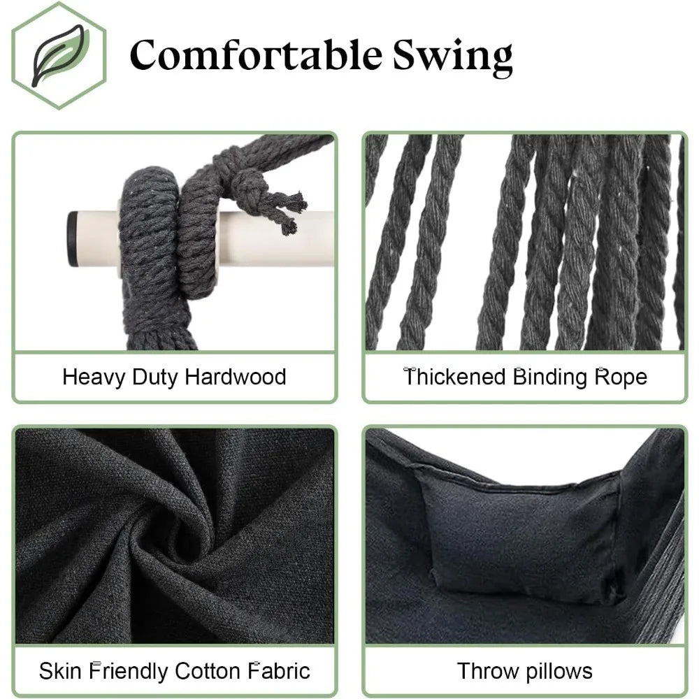 C Type Hammock Chair with Stand Neck Pillow for Outdoor Relaxation