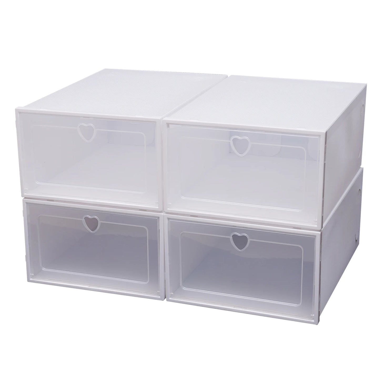 20pcs Stackable Transparent Shoe Organizer Storage Box Rack Case