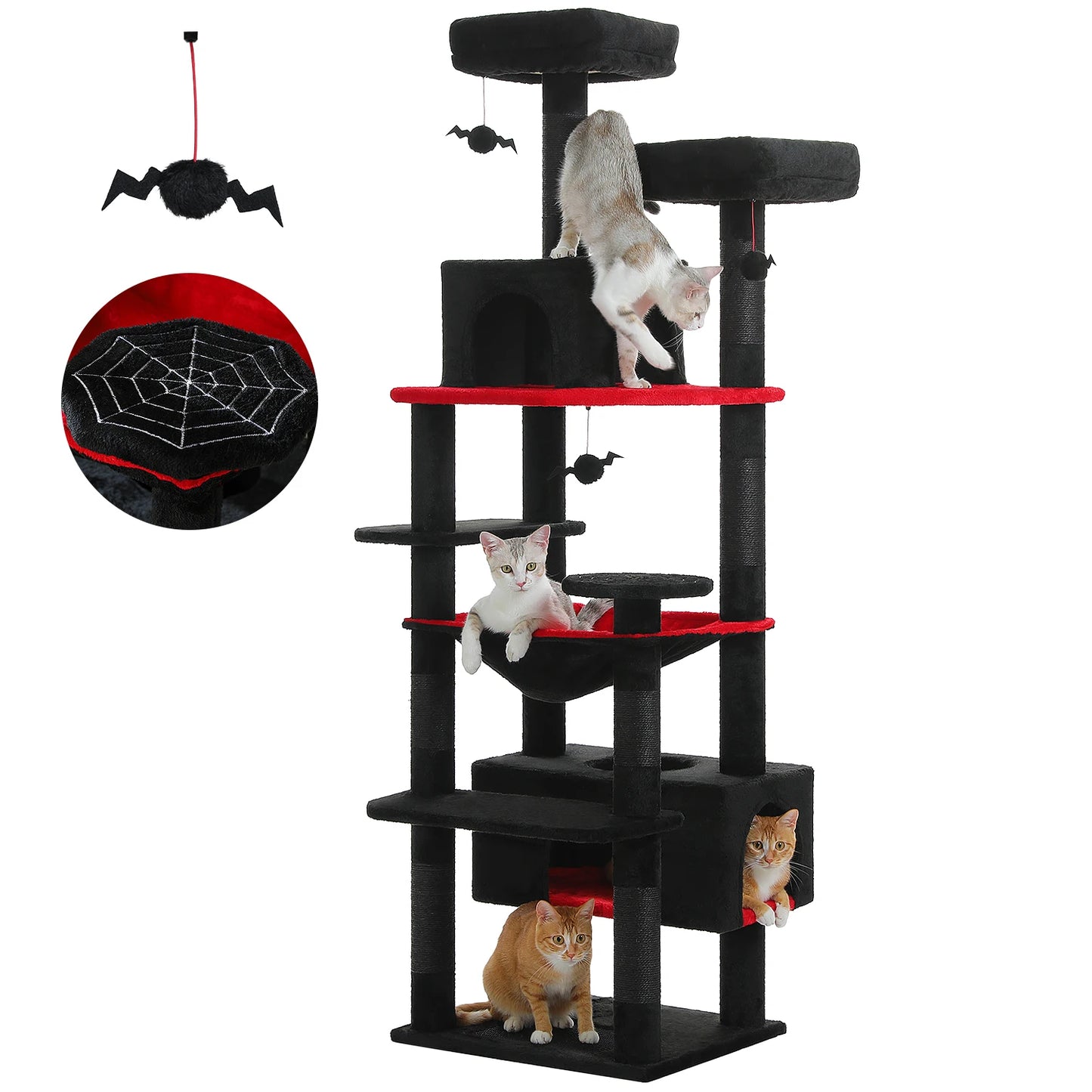 Multi-Level Cat Tree Tower Scratching Posts Hammock Condo Indoor Cats