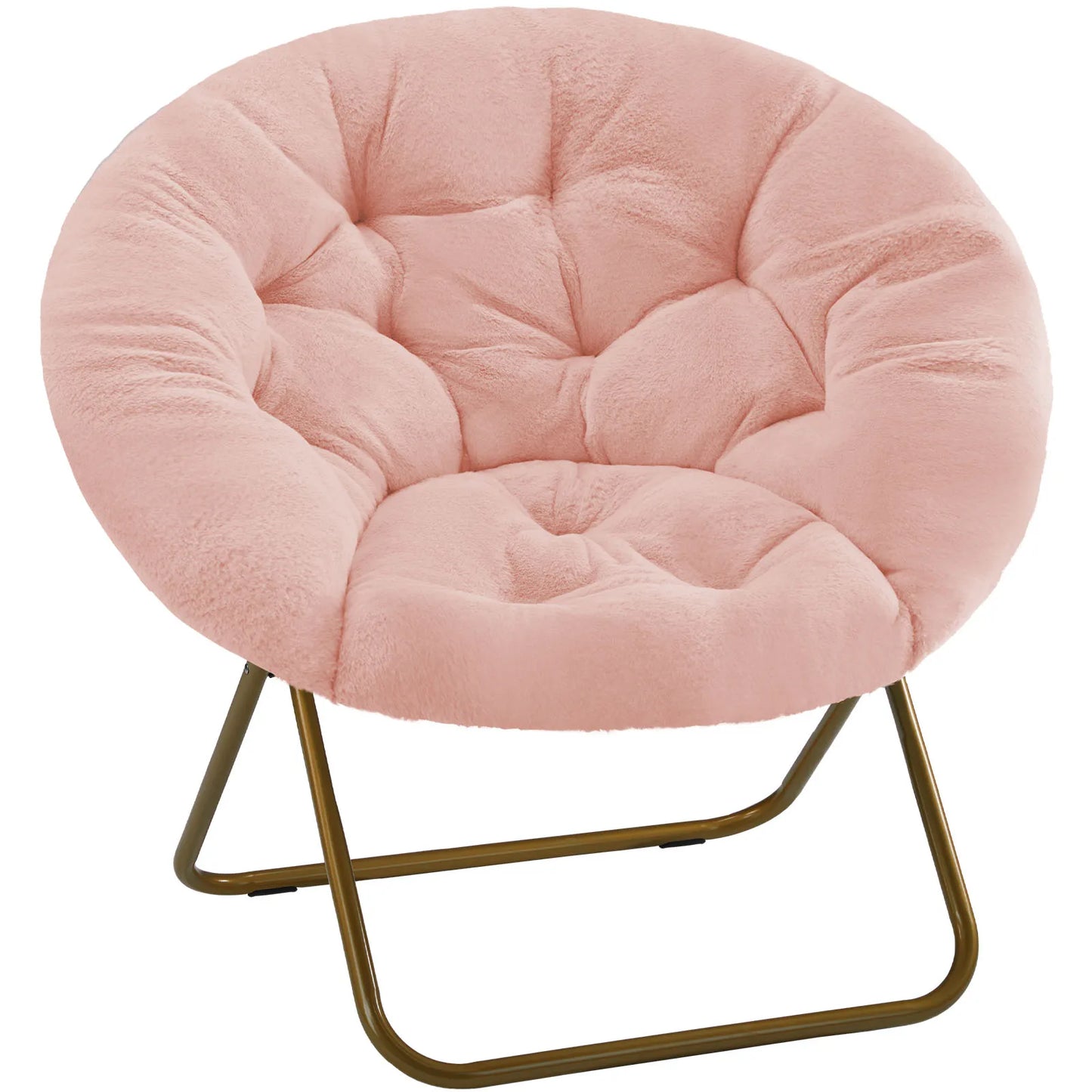 Ljustra Cozy Saucer Chair Faux Fur Folding Lounge Chair for Living Room