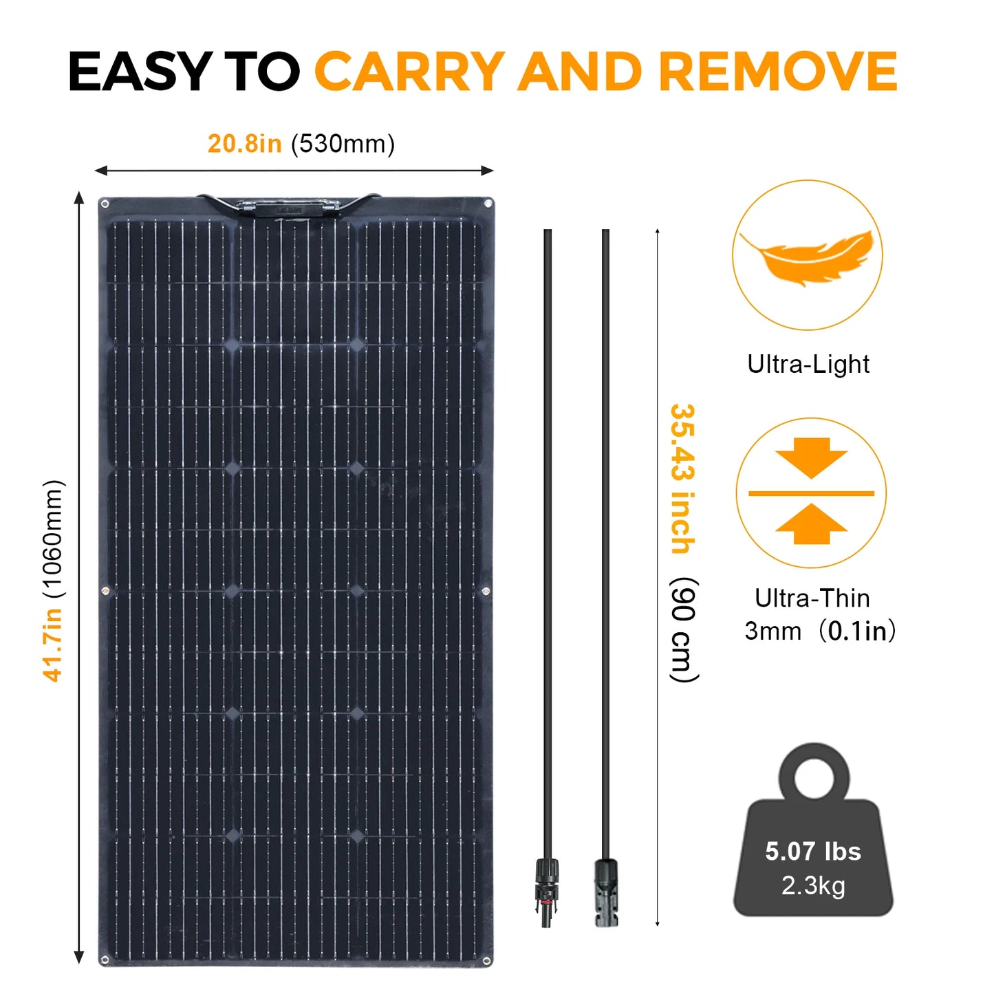 Ljustra 12V 50W Flexible Solar Panel Charger for Car Boat Home Camper