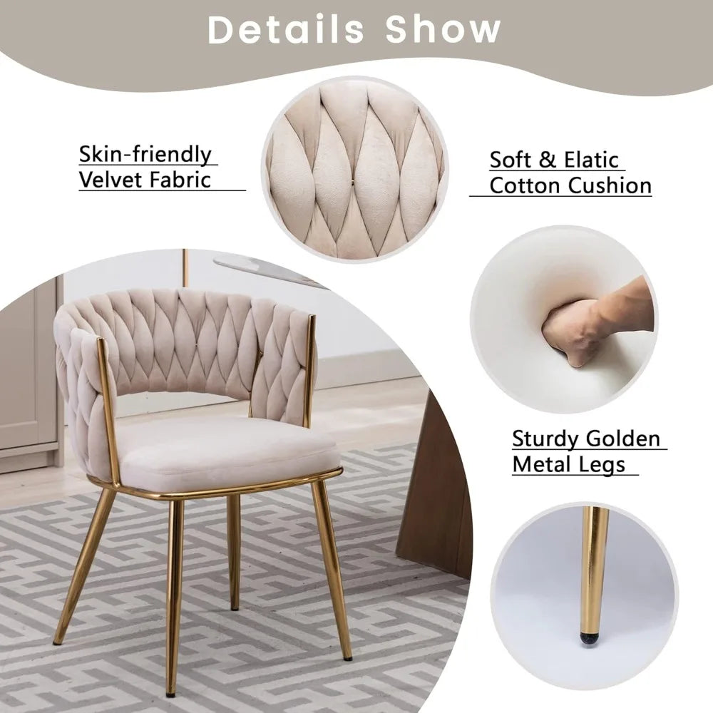 Modern Velvet Dining Chairs Set of 4 Upholstered Accent Chairs