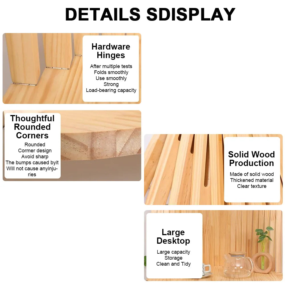 Minimalist Wall Mounted Computer Desk Solid Wood Folding Office Table