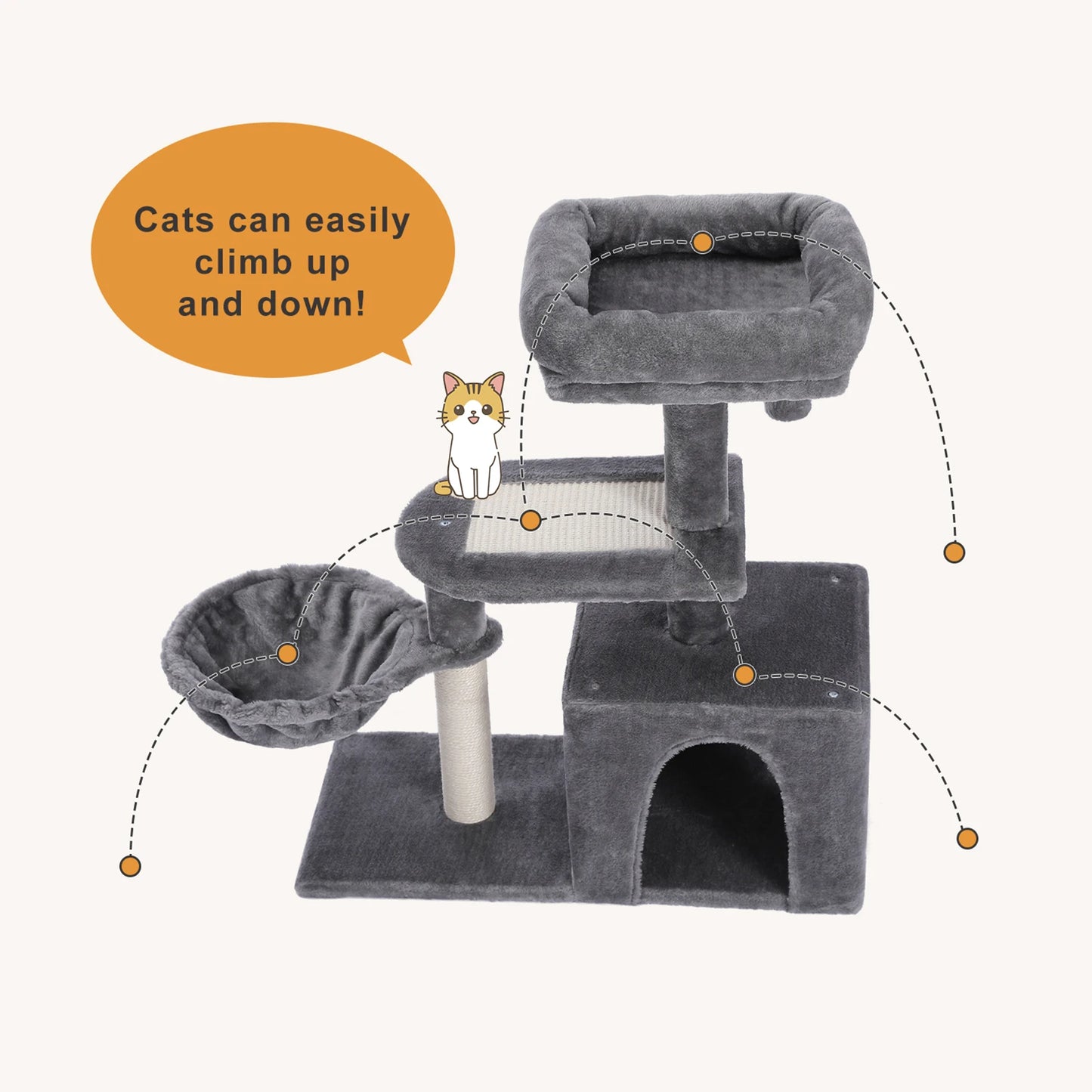 Ljustra 80cm Cat Tree Cozy Condo Indoor Luxury Perch Scratch Posts