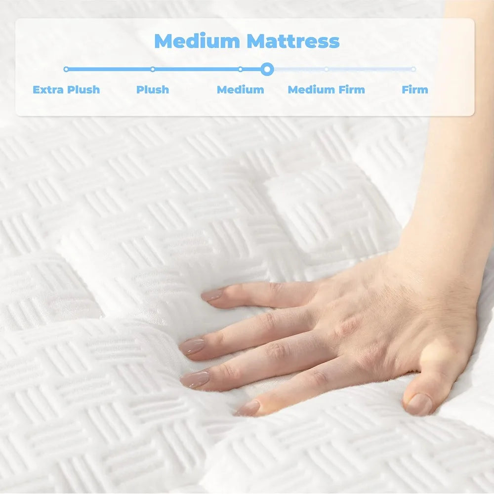 Ljustra Full Size 10 Inch Mattress Gel Memory Foam Pocket Spring