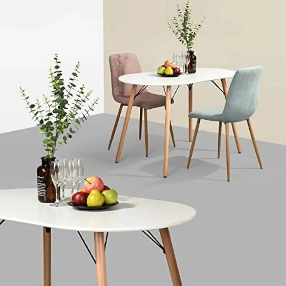 Oval Round Mid Century Modern Dining Table for Kitchen Living Room Bistro