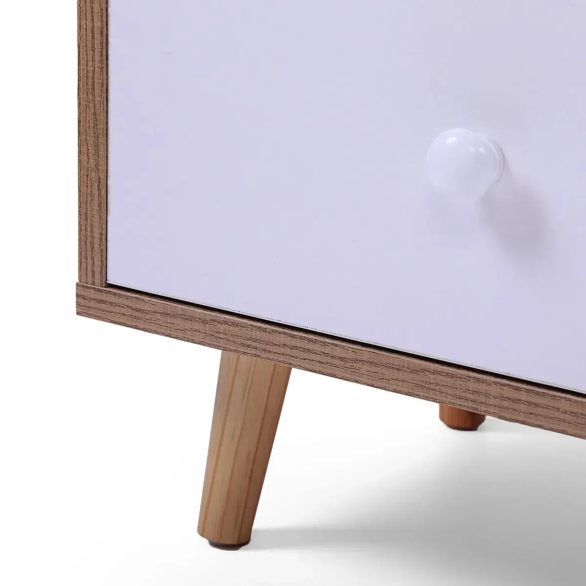 Set of 2 Mid Century Nightstands Bedside Tables with Drawer and Shelf