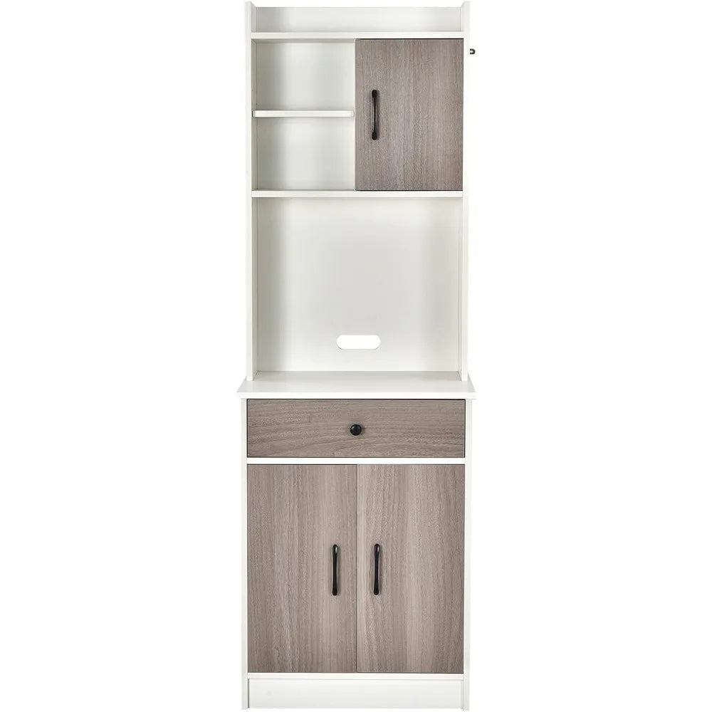 71 Inch Kitchen Pantry Storage Cabinet Freestanding Buffet Hutch