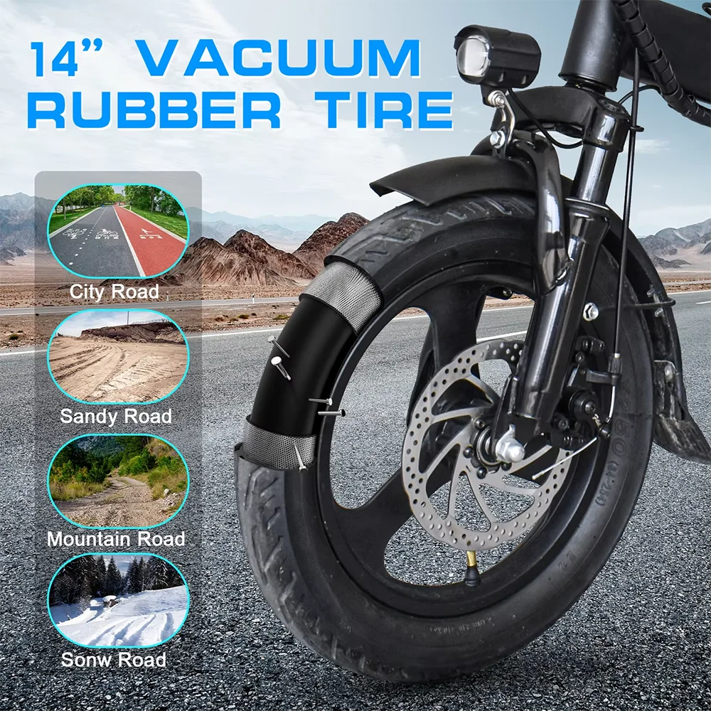 Ljustra 14 Inch Foldable Electric Bicycle 400W Motor City Commuting EBike