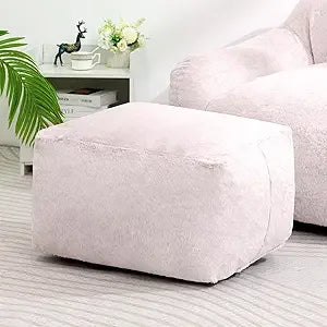 15 Inch Bean Bag Ottoman Pouf Memory Foam Footstool Accent Stool
