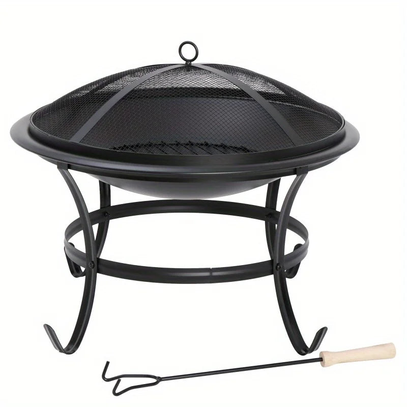 22 Inch Outdoor Patio Firepit Garden Bowl BBQ Grill for Backyard