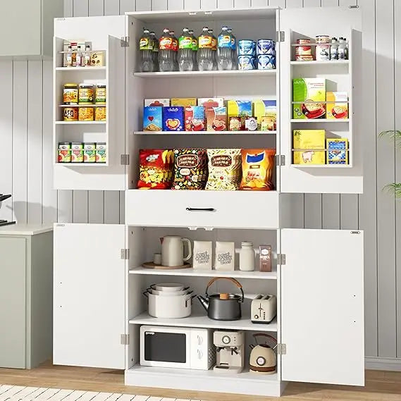72 Inch Kitchen Pantry Cabinet Storage Cupboard with Adjustable Shelves