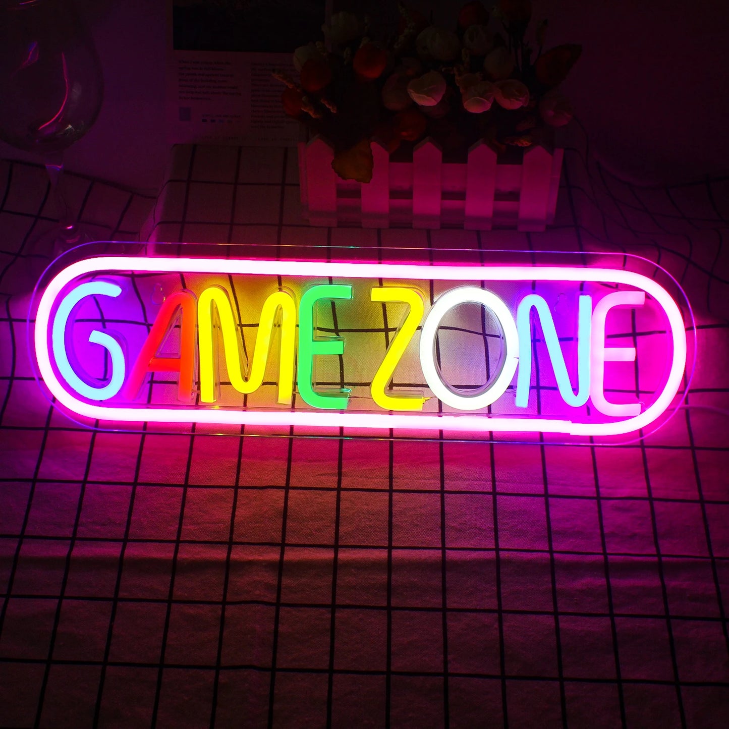 Dimmable Neon Game Zone Sign Custom LED Art Man Cave Room Decoration