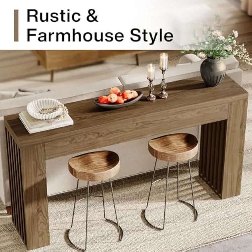 Ljustra 59 Inch Wooden Console Table Modern Furniture Entryway Living Room