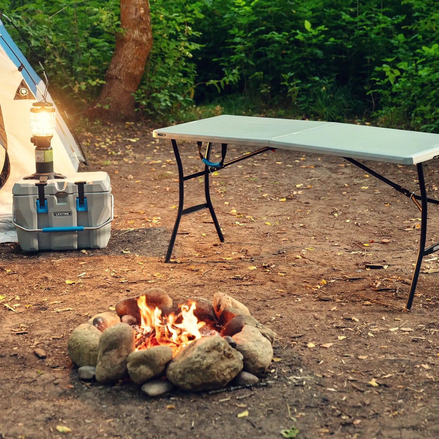 Lifetime 5 Foot Fold-in-Half Table Indoor Outdoor Portable Utility