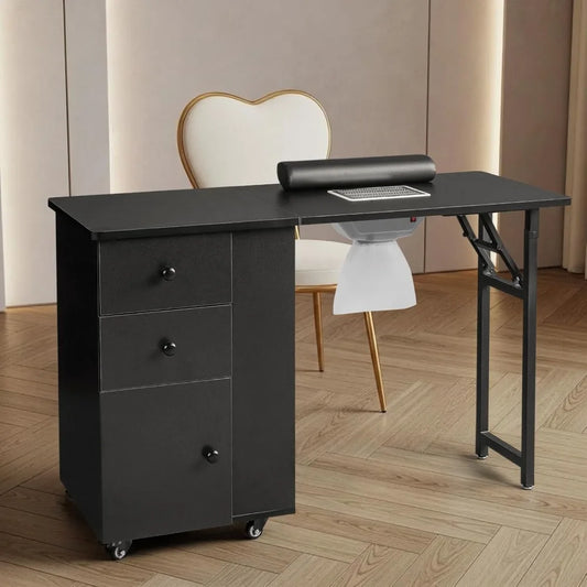 Foldable Manicure Table with Dust Collector for Nail Salon Home Use
