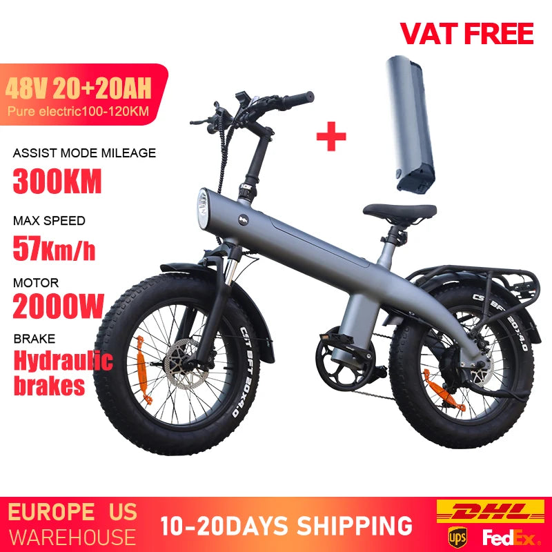 HX Q3 2000W Electric Bike 48V 20AH Off-Road Adult E-Bike 20 Inch