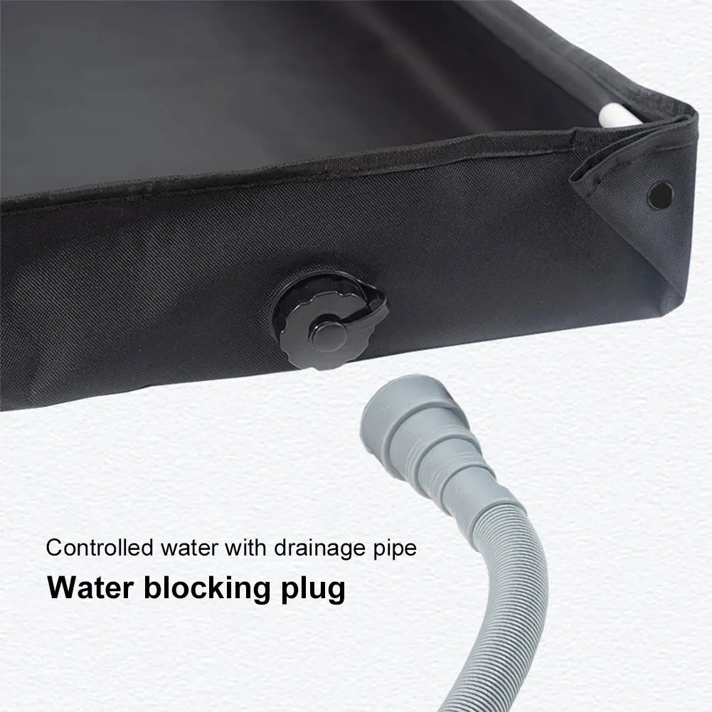 Portable Shower Pan with Drain Hose for Camping Outdoor Pet Bath