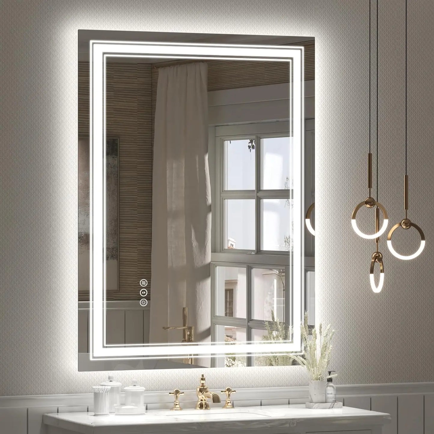 Ljustra LED Bathroom Mirror Dimmable Anti-Fog Shatterproof Backlit